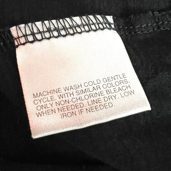 Covington Womens T Shirt Top Short Dolman Sleeve Laceup Detail Black Large - Picture 9 of 9